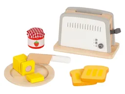 Goki goki Kinder Toaster aus Holz, 10-teilig, bunt lackiert Maße 18 x 9 x 12 cm – Produktbild 1 von 1