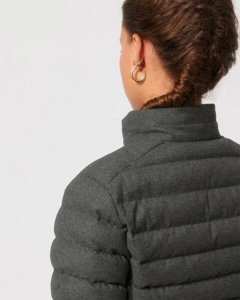 YTWOO YTWOO Nachhaltige Damen Jacke im Woll-Look, gefüttert, komplett recycelt, Steppjacke, Metallgrau, – Produktbild 3 von 4