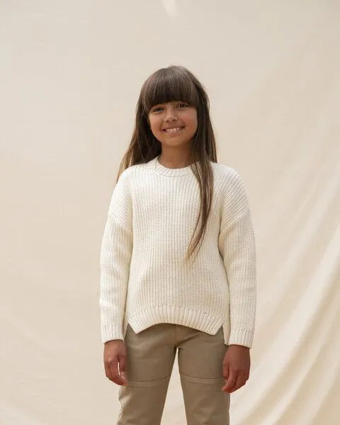 MATONA Matona Strickpullover für Kinder / Regular Cotton Sweater Kids, Weiß, – Produktbild 1 von 4
