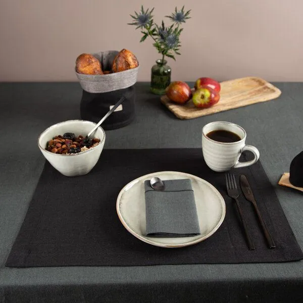 nahtur-design nahtur-design Tischset aus 100% Leinen, Leinendenim, Blauschwarz (schwarz), – Produktbild 4 von 5