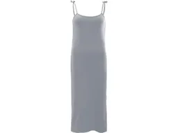 trueStory trueStory Bio-Damen-Midi-Kleid 'FRAYA' mit Bindeträgern, stone grey, Gr. S – Produktbild 1 von 1