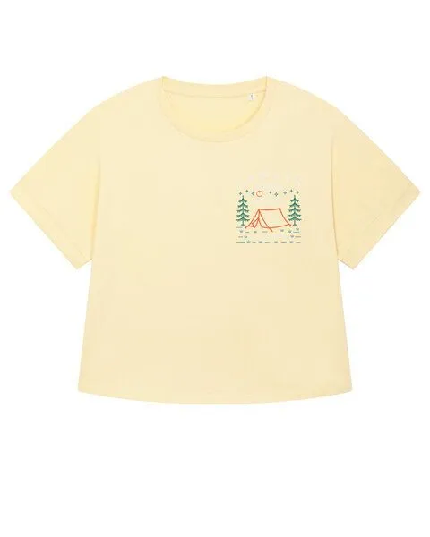 watapparel watapparel Oversize T-Shirt Frauen Always exploring never lost, Butter, – Produktbild 1 von 2