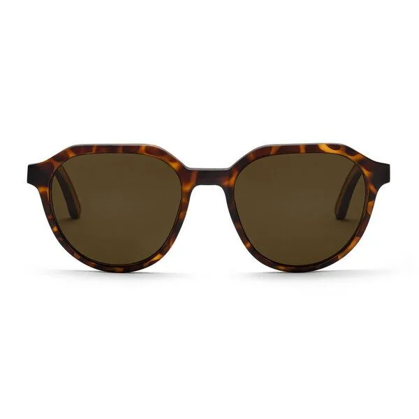 TAKE A SHOT TAKE A SHOT Holz Sonnenbrille für Herren und Damen mit Flattop Design, Braun (havana/kirsche/braun), – Produktbild 1 von 4