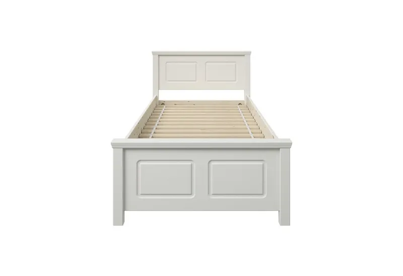 OTTO home Massivholzbett ERIK', Made in Europe, optional mit Schublade, Massivholz Kiefer (FSC® zertifiziert), in mehreren Größen, Landhausstil mit Kassettenoptik, Weiß, – Produktbild 5 von 5
