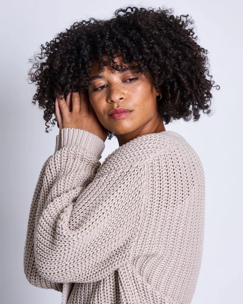 JAN N JUNE JAN 'N JUNE Damen vegan Strickjacke Lena Elfenbein, Beige, – Produktbild 1 von 2