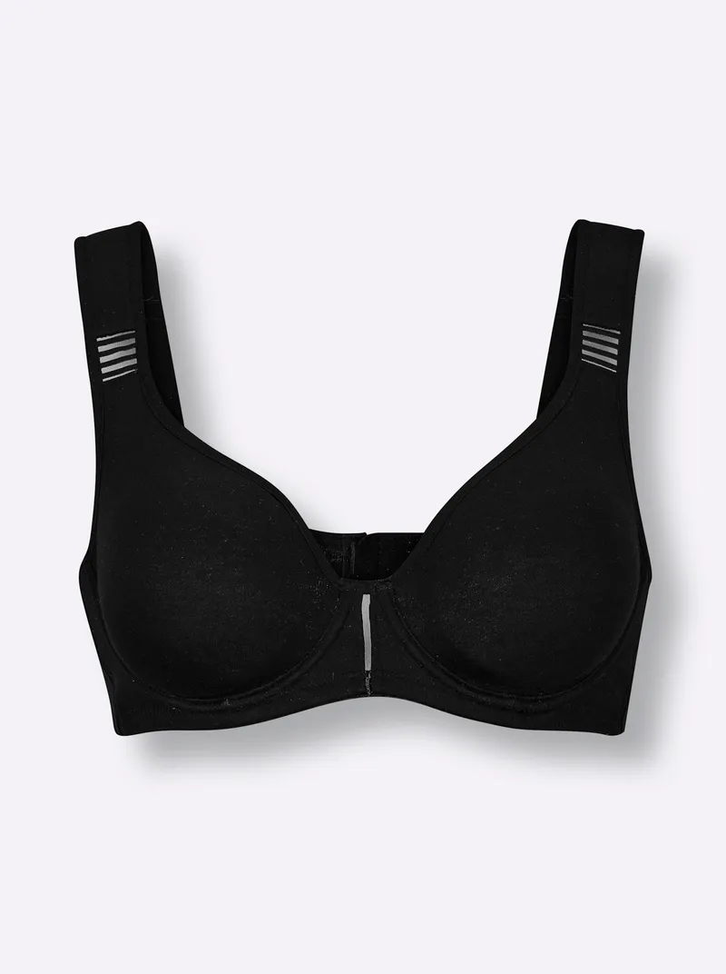 wäschepur Entlastungs-BH mit Bügel schwarz, Schwarz, – Produktbild 2 von 2