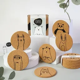 PepMelon PepMelon Cutes - Niedliche Tiere Korkuntersetzer für Gläser, Weihnachtsgeschenk – Produktbild 1 von 1