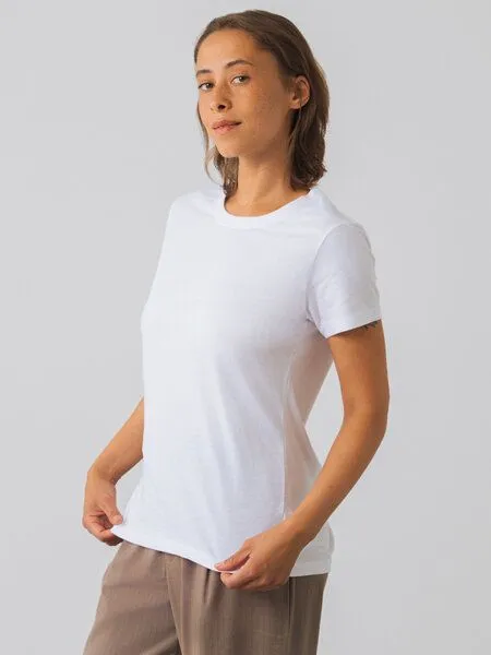 Honest Basics Honest Basics Damen Basic T-Shirt aus Bio- und recycelter Baumwolle, Weiss, – Produktbild 3 von 4