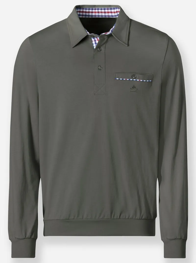 marco donati Langarm-Shirt oliv, Oliv, – Produktbild 1 von 3