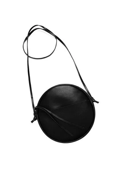 ELEKTROPULLI Runde Schultertasche RUT aus Leder von ElektroPulli, Schwarz, – Produktbild 1 von 3
