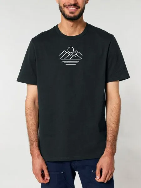 Human Family Human Family Bio Unisex Rundhals T-Shirt "Mountain Silhouette", Schwarz, – Produktbild 1 von 4
