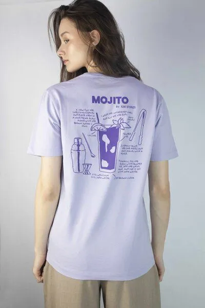 Kiwistories T-Shirt Unisex- 100%Org Baumwolle- Mojito Print, Flieder, – Produktbild 2 von 2