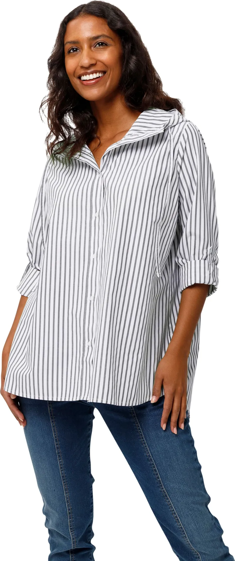 heine Gestreifte Bluse khaki-ecru-gestreift, Khaki-ecru-gestreift, – Produktbild 2 von 2