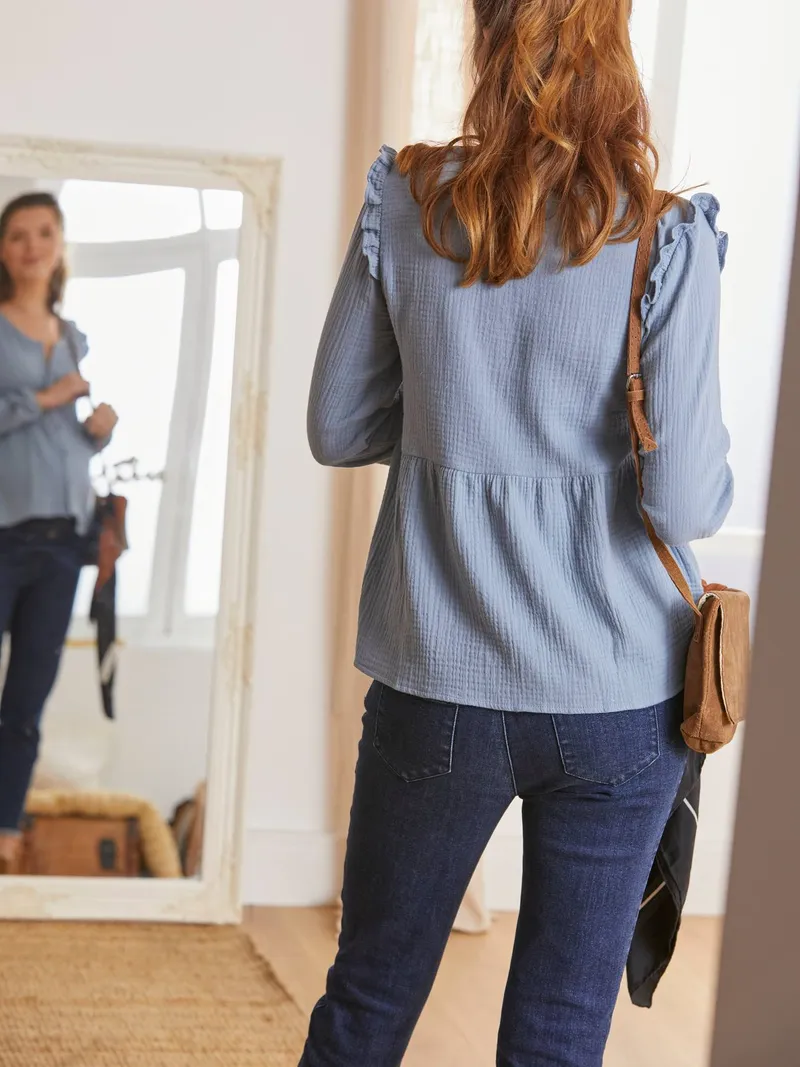 Vertbaudet Bluse, Blau, – Produktbild 3 von 4