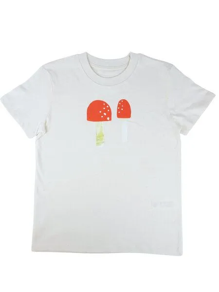 MelaDi Meladi Kinder Shirt aus Biobaumwolle - Pilze auf Natural Raw – Produktbild 1 von 4