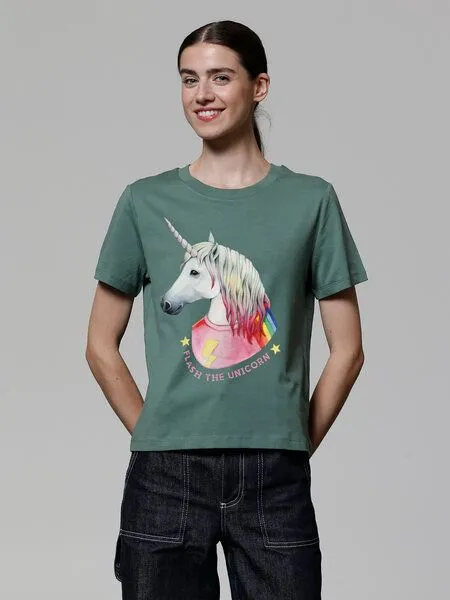 watapparel watapparel T-Shirt Frauen Flash, the unicorn, Green bay, – Produktbild 2 von 3