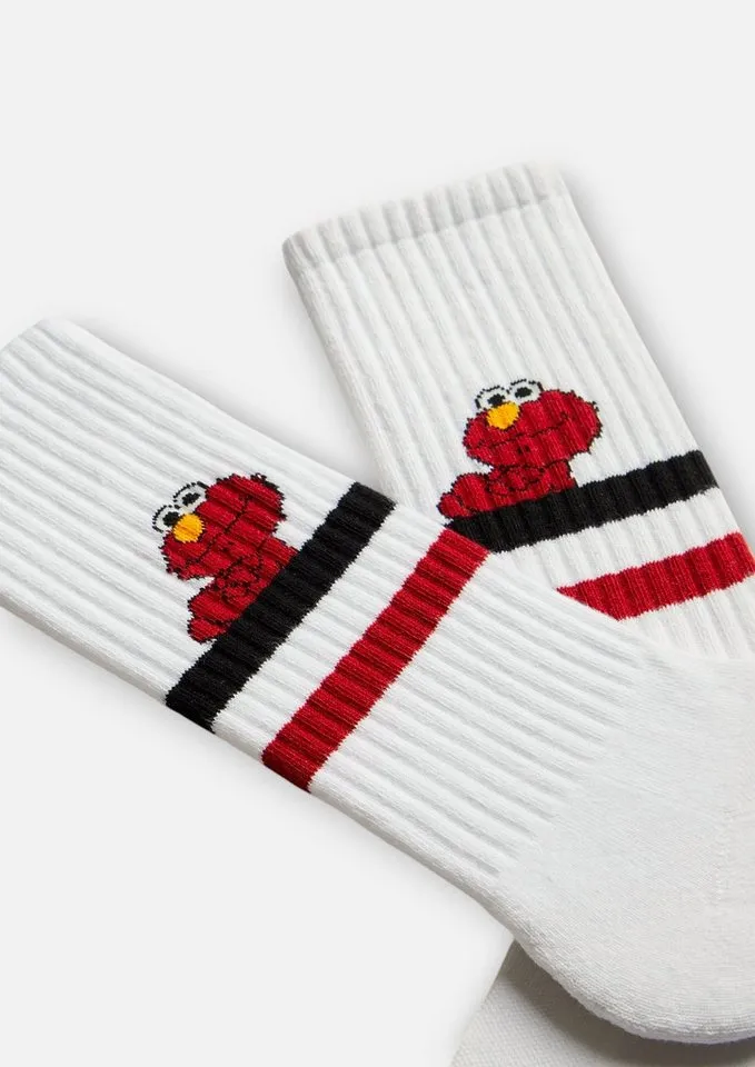 BeSocks BeSocks Socken Bio-Tennissocken - Elmo, Weiß, – Produktbild 3 von 3