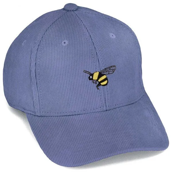LIGARTI Bestickte Cord Cap – Brumhilde die Hummel – LIGARTI Tiermanufaktur, Taubenblau, – Produktbild 1 von 4