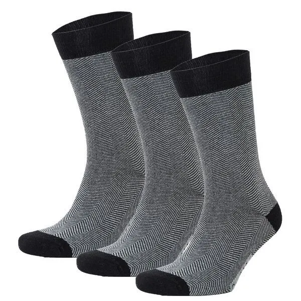 Opi and Max Opi and Max 3 Paar Herringbone Herren Socken aus Bio-Baumwolle (90% GOTS-zertifiziert) Opi & Max, Schwarz, – Produktbild 1 von 3