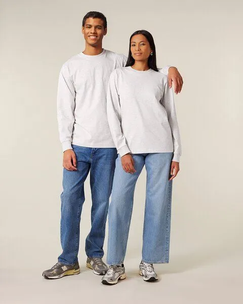 YTWOO YTWOO Schweres Unisex Basic Langarmshirt aus 100% Biobaumwolle, Herbstbraun, – Produktbild 2 von 3
