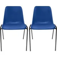 2x Besucherstuhl "ECO" Gestell anthrazit gepulvert, Kunststoffschale taubenblau – Produktbild 1 von 1