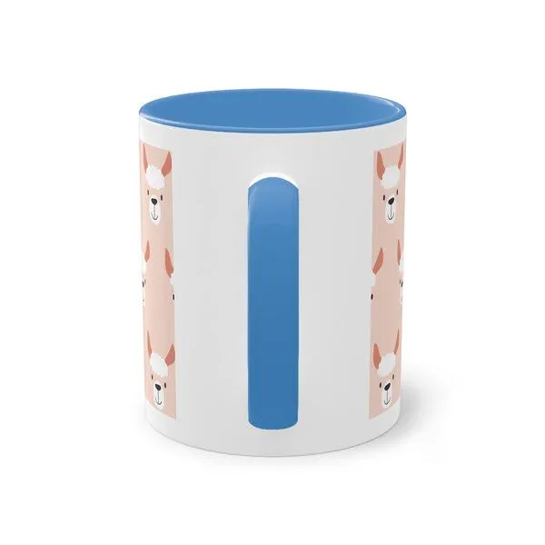 PepMelon Lama Tasse mit Farbe innen, Be Llamazing, lustige Lama Weihnachtstasse, Hellblau, – Produktbild 3 von 4