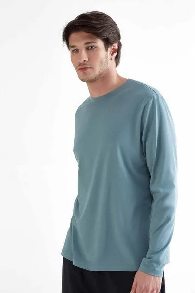True North True North Herren Langarmshirt aus Bio-Baumwolle Rundhalsausschnitt T-Shirt 2110, Hellgrau, – Produktbild 2 von 4