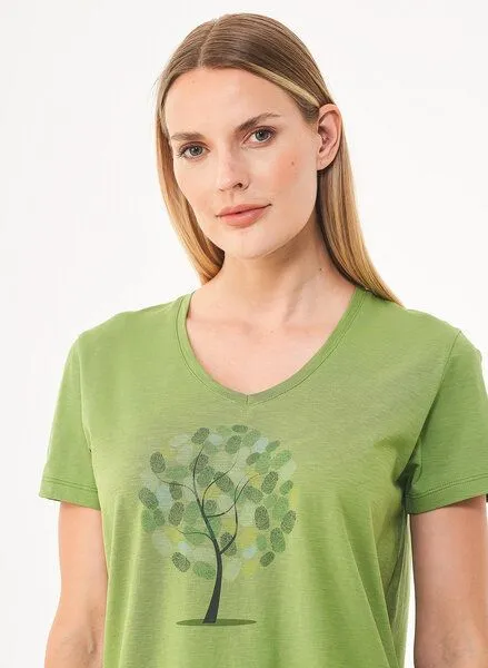 ORGANICATION ORGANICATION T-Shirt aus Bio-Baumwolle mit Baum-Print, Grün(grass green), – Produktbild 4 von 4
