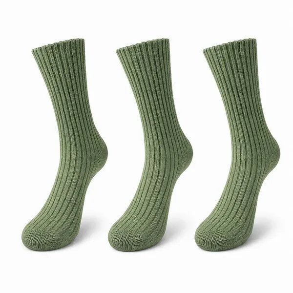 Bruno Barella Bruno Barella Damen Socken aus feiner Lammwolle – 3er-Pack, Salbeigrün, – Produktbild 1 von 2