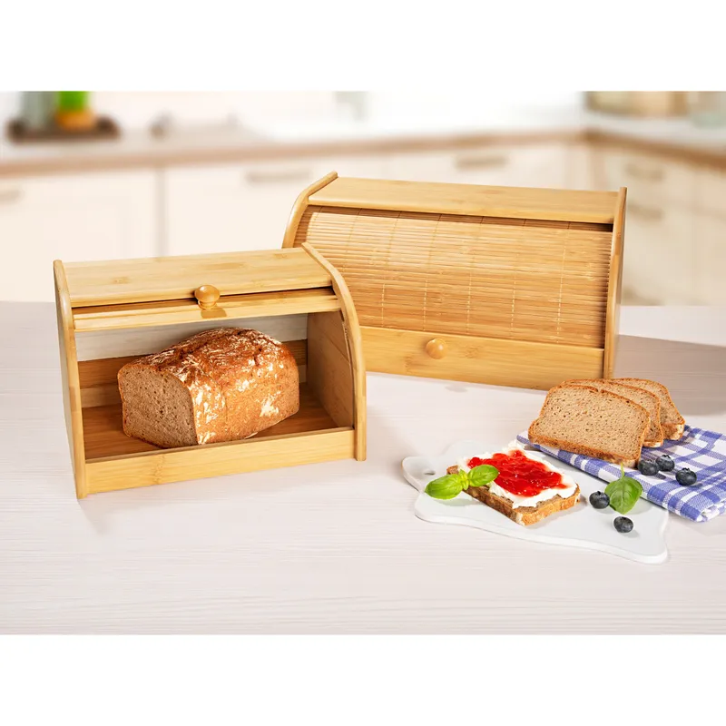 genialo genialo Bambus-Brotkasten, Braun, – Produktbild 2 von 3