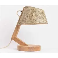ALMUT von Wildheim ALMUT von Wildheim Moderne Tischlampe aus Eiche Lampenschirm aus Naturmaterialien, Almheu (grün), – Produktbild 1 von 1