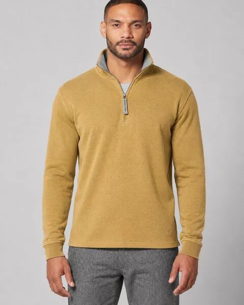 HempAge HempAge Herren Sweatware Troyer Hanf/Bio-Baumwolle, Dijon (gelb), – Produktbild 1 von 4