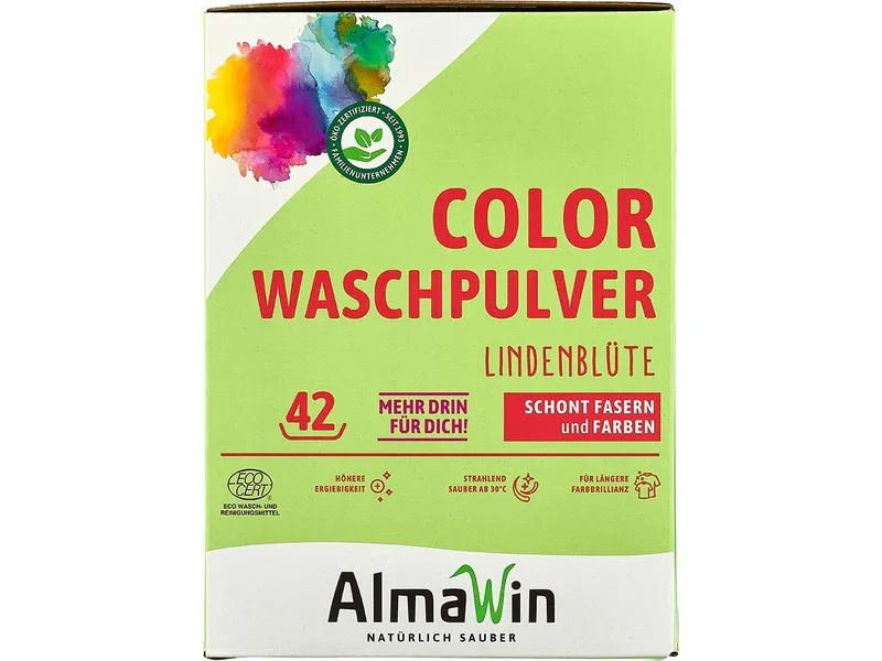 AlmaWin AlmaWin Color-Waschpulver "Lindenblüte" Karton, 2 kg – Produktbild 1 von 1