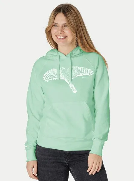 Peaces.bio - handbedruckte Biomode Peaces.bio - handbedruckte Biomode Bio-Hoodie Sperber Damen, Mint, – Produktbild 2 von 3