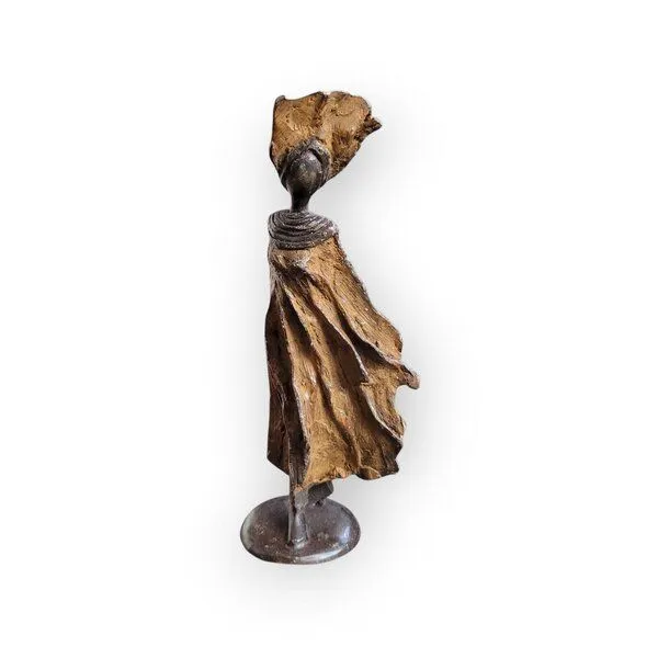 Moogoo Creative Africa Moogoo Creative Africa Bronze-Skulptur "Petite femme du Sahel" | XS | by Patrice Balma | 16 cm 0,3 kg | Handgemacht | Unikate | verschiedene Farben, Braun, – Produktbild 1 von 2