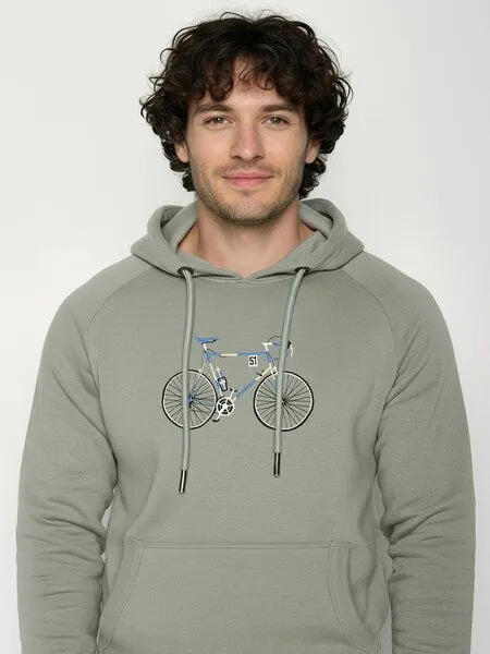 GreenBomb GREENBOMB Knut Simple Trek - Hoodie aus Bio-Baumwolle mit Raglan-Arm / hochwertiger Print / GOTS / Fair & Vegan, Grau (moos mint), – Produktbild 2 von 4