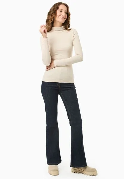 ORGANICATION ORGANICATION Rollkragenshirt aus Bio-Baumwolle, Stone, – Produktbild 2 von 4