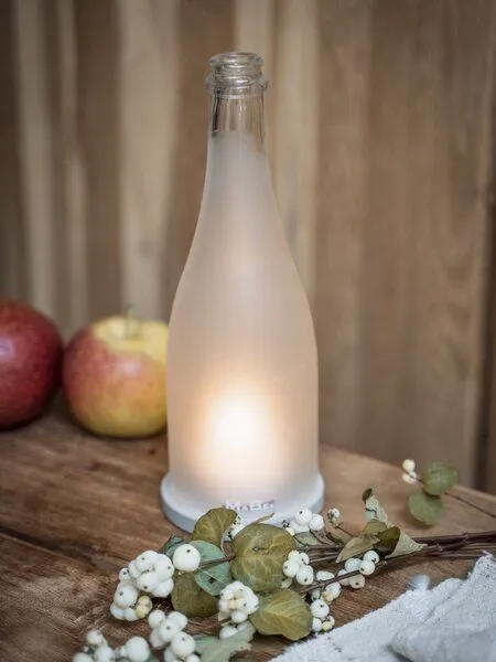 MaBe MaBe Windlicht handgefertigt aus der Sektflasche, Satiniert, – Produktbild 1 von 4