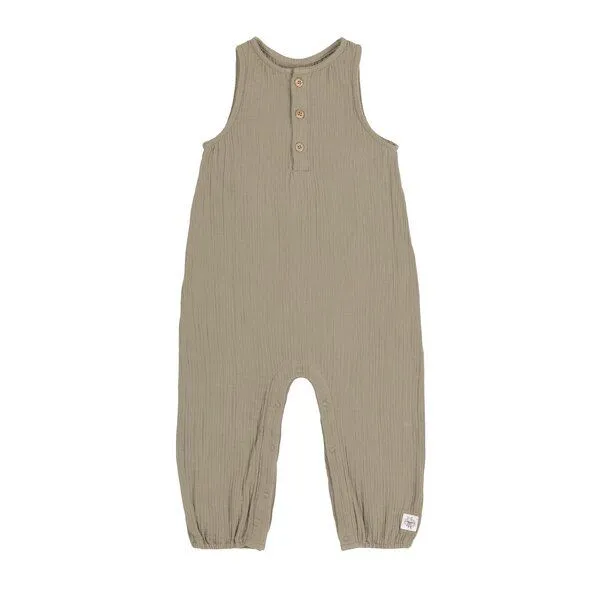 Lässig Lässig Baby Jumpsuit Latzose - Bio Baumwolle, Taupe GOTS – Produktbild 1 von 3