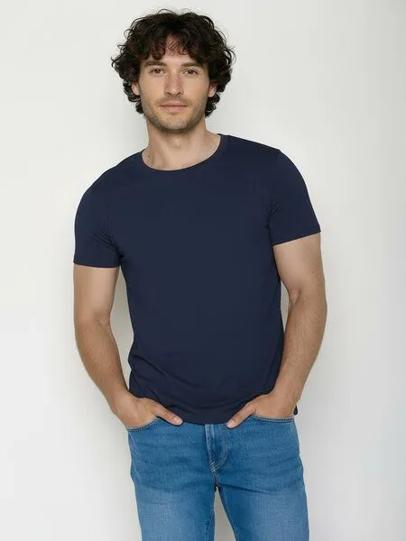 GreenBomb GREENBOMB Basic Guide - Sportliches T-Shirt aus Bio-Baumwolle / GOTS / Fair & Vegan, Blau (navy), – Produktbild 1 von 4