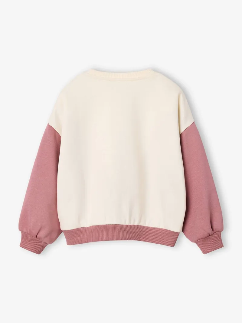 Vertbaudet Vertbaudet Sweatshirt Colorblock Mädchen, Altrosa, – Produktbild 2 von 3