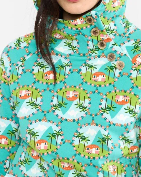 blutsgeschwister Blutsgeschwister Kapuzenpullover Oh So Nett - aus Bio-Baumwolle, Canaries camping (blau), – Produktbild 3 von 3