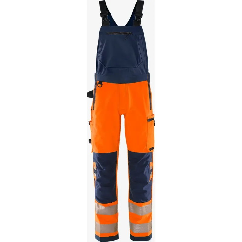 Fristads Warnschutz-Latzhose Klasse 2 Fristads Stretch 1031 GSTP, Orange, – Produktbild 2 von 2