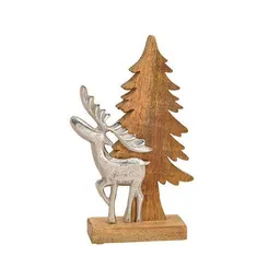 Mitienda Shop Mitienda Shop Tannenbaum mit Elch aus Holz und Metall Aufsteller, Weihnachtsdeko – Produktbild 1 von 1