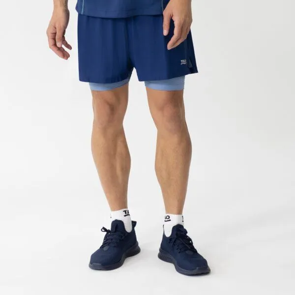 TAO Sportswear TAO Sportswear Atmungsaktive Herren Laufshort Kaito mit Tight, Blau, – Produktbild 2 von 4