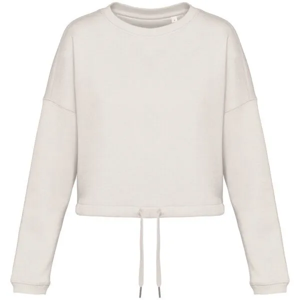 Greenspired Greenspired Umweltfreundliches cropped Oversize Damen Sweatshirt mit Rundhalsausschnitt 280g/m² XS- XL, Elfenbein, – Produktbild 1 von 3