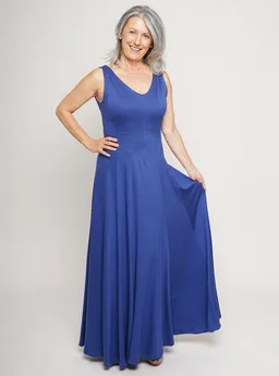 Peaces.bio - handbedruckte Biomode Peaces.bio - handbedruckte Biomode Abendkleid Königsblau – Produktbild 1 von 1