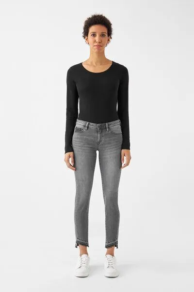 DAWN Damen Jeans MID SUN Slim Design Details DAWN Bio-Baumwolle, Medium grey, – Produktbild 2 von 5