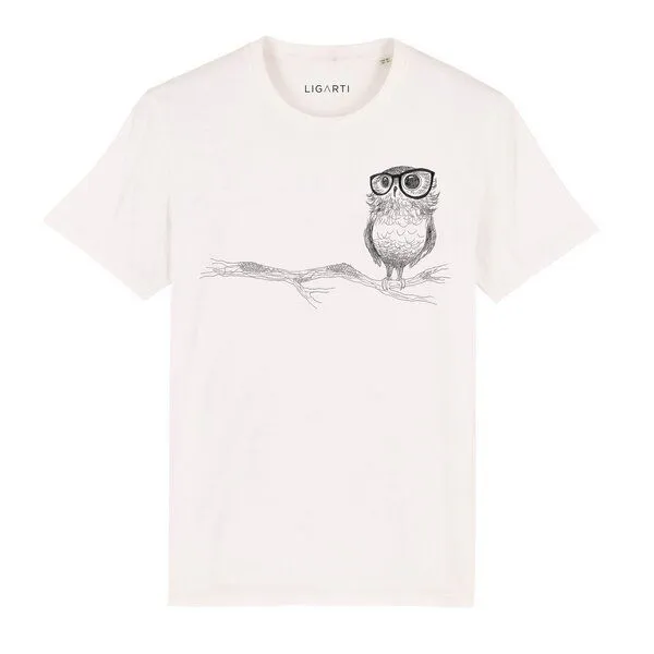 LIGARTI LIGARTI T-shirt - Brilleneule, Cremeweiß, – Produktbild 1 von 5