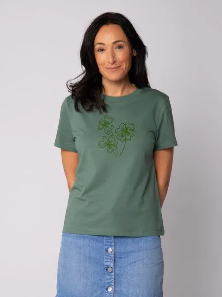 watapparel watapparel T-Shirt Frauen Glücksklee, Green bay, – Produktbild 1 von 3